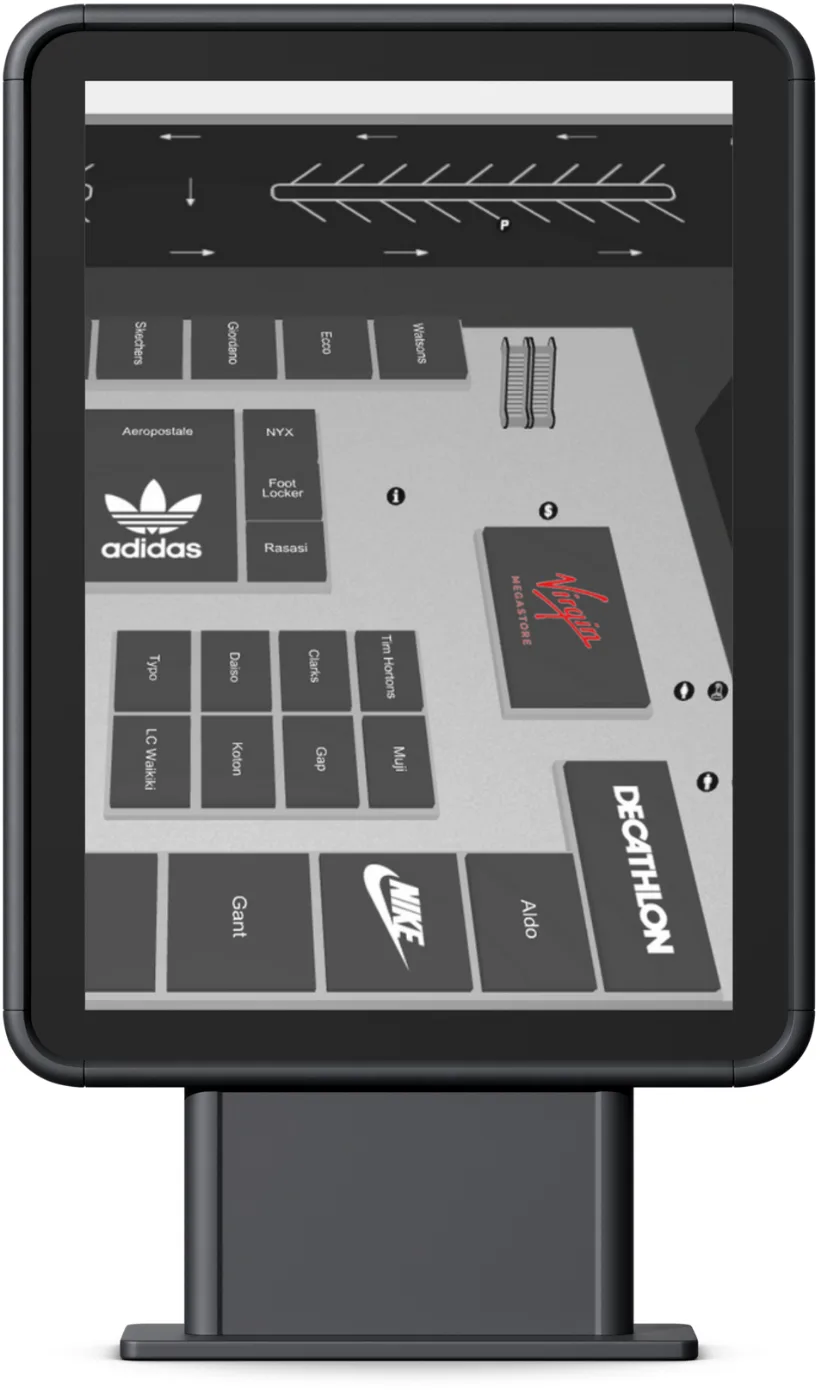 indoor wayfinding on kiosk